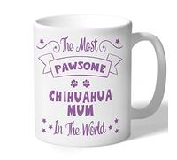 Dog Lovers Collection Chihuahua Mum Mug - Pawsome - Chihuahua Gifts (Lilac Print)