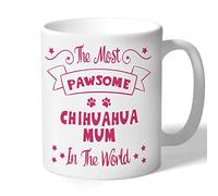 Dog Lovers Collection Chihuahua Mum Mug - Pawsome - Chihuahua Gifts (Raspberry Print)