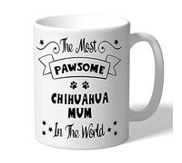 Dog Lovers Collection Chihuahua Mum Mug Pawsome Gifts (Black Print) for Women Lover Owner Present Ceramic 10oz/300ml