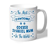 Dog Lovers Collection Cocker Spaniel Mum Mug Pawsome Gifts (Blue Print) for Women Lover Owner Present Ceramic 10oz/300ml