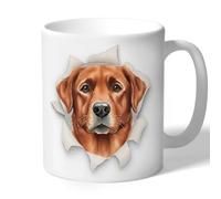 Dog Lovers Collection Cute Funny Fox Red Labrador Mug Torn Paper Gifts Present Ceramic 10oz/300ml