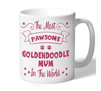 Dog Lovers Collection Goldendoodle Mum Mug - Pawsome - Goldendoodle Gifts (Raspberry Print)
