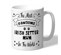 Dog Lovers Collection Irish Setter Mug Pawsome Gifts (Black Print) for Women Lover Owner Present Ceramic 10oz/300ml