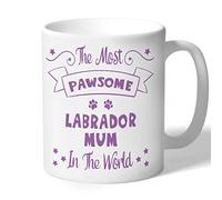 Dog Lovers Collection Labrador Mum Mug Pawsome Gifts (Lilac Print) for Women Lab Lover Owner Present Ceramic 10oz/300ml