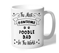 Dog Lovers Collection Poodle Dad Mug Pawsome Gifts (Black Print) Lover Owner Present Ceramic 10oz/300ml