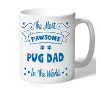 Dog Lovers Collection Pug Dad Mug - Pawsome - Pug Gifts (Blue Print)