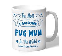 Dog Lovers Collection Pug Mum Mug Personalised - Pawsome - Pug Gifts (Blueprint)