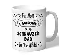 Dog Lovers Collection Schnauzer Dad Mug - Pawsome - Schnauzer Gifts (Black Print)