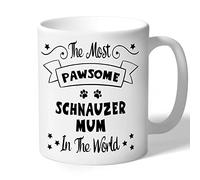 Dog Lovers Collection Schnauzer Mum Mug - Pawsome - Schnauzer Gifts (Black Print), White