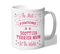 Dog Lovers Collection Scottish Terrier Mum Mug Pawsome Gifts for Women Lover Owner Present Ceramic 10oz/300ml (Raspberry Design