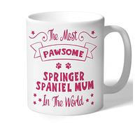 Dog Lovers Collection Springer Spaniel Mum Mug - Pawsome - Spaniel Gifts (Raspberry Print)