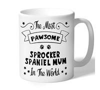 Dog Lovers Collection Sprocker Spaniel Mug Pawsome Gifts (Black Print) for Women Lover Owner Present Ceramic 10oz/300ml