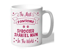 Dog Lovers Collection Sprocker Spaniel Mum Mug - Pawsome - Sprocker Spaniel Gifts (Raspberry Print)