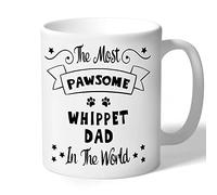 Dog Lovers Collection Whippet Dad Mug - Pawsome -Whippet Gifts (Black Print)