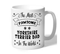 Dog Lovers Collection Yorkshire Terrier Dad Mug Pawsome Gifts (Black Print) Lover Owner Present Ceramic 10oz/300ml