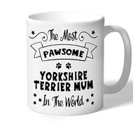 Dog Lovers Collection Yorkshire Terrier Mum Mug Pawsome Gifts (Black Print) for Women Lover Owner Ceramic 10oz/300ml