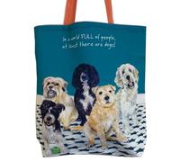 Dog Lovers Packable Tote Bag, Quality Fabric Construction, 42 x 42 x 10 cm, Gusseted Design with Matching Pouch