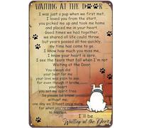 Dog Lovers Waiting At The Door Metal Tin Dog Signs Tin Sign Decoration Creative Fun Home Bathroom Patio Bar Pub Decor 8x12 Inches