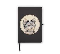 Dog Lovers Watercolor Yorkshire Terrier Notebook, Blank Pages, Faux Leather Cover, Planner, Journal, Workbook