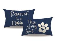 Dog Lumbar Pillow Covers Navy Blue Double-sided printed Reserved for The Dog Funny Pet Paw Decor Cushion Cover Pet Dog Lover Pillowcases 12”×20” For Dog Lovers Moms Girls Women Gifts (Blue)