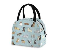 Dog Lunch Bag for Women Men Reusable Insulated Lunch Tote Bag for Office Work School Picnic Hiking