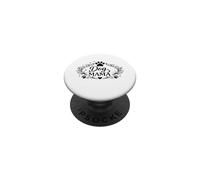 Dog Mama Paw Print Floral Design PopSockets Adhesive PopGrip