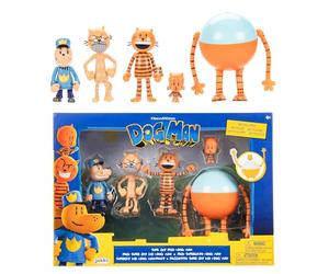 Dog Man Movie Action Figures Multipack Set by Jakks Pacific, Includes 6.3 cm Articulated Scale Figures - Officially licensed, includes Dog Man, Lil Petey, Petey, Grandpa, and 80-HD!