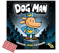 Dog Man Official 2026 Wall Calendar, Square Wall Hanging Format with FREE Organsing Stickers Included