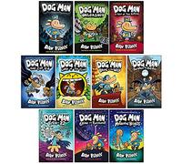 Dog Man Series 1-10 Books Collection Set By Dav Pilkey (Dog Man, Unleashed, A Tale of Two Kitties, Dog Man and Cat Kid, Lord of the Fleas, Brawl of the Wild, For Whom the Ball Rolls, Fetch-22 & More)