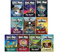 Dog Man Series 10 Books Collection Set By Dav Pilkey (Dog Man, Unleashed, A Tale of Two Kitties, Dog Man and Cat Kid, Lord of the Fleas & More)