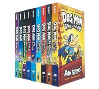 Dog Man Series 9 Books Collection Set (Dog Man, Unleashed, A Tale of Two Kitties, Dog Man and Cat Kid, Lord of the Fleas, Brawl of the Wild, For Whom the Ball Rolls, Fetch-22, Grime and Punishment