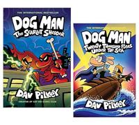 Dog Man Series by Dav Pilkey 2 Books Collection Set: Book No. 11 & 12 (Twenty Thousand Fleas Under the Sea & The Scarlet Shedder [Hardback])