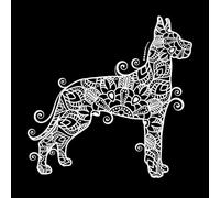 Dog Mandala with Flower line Art Wall Decals Paster Paper 67.2x68.3cm Art Decoration White