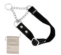 Dog Martingale Choke Collar with Chain and Leather, Antipull. M. Black & Black