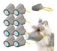 Dog Mask, 3/8Pcs Reusable Breathable Dog Air Filter Mask, Adjustable Dog Gas Face Mask, Dog Gas Mask, Dog Respirator Mask, Dog Smoke Mask, One-Way Exhalation Valve Design (M,8PCS)