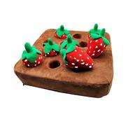 Dog Mat - 12 Strawberry Plush Chew Toys, Carrot Game, Interactive Puzzle, Plant Mat, Puppy Durable Small Medium Activity | Training Set