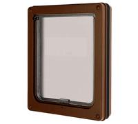 Dog Mate Medium Dog Door, Robust Locking Panel, Self-lining to 50mm, Brown
