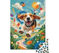 Dog Meadow Path Jigsaw Puzzle, 1000 Pcs Indoor Adult Game | 52x38cm Cardboard Brain Workout, Tight Puzzle Fit, Friend Gift, Living Room Accent
