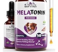 Dog Melatonin - Melatonin for Dogs - Dog Sleep Aid - Sleep Aid for Dogs - Melatonin for Dogs Sleep - Dog Calming - Calming for Dogs - Dog Calming Treats - Dog Anxiety Relief - 1 fl oz: Bacon Flavor