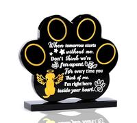 Dog Memorial Black Crystal Gifts Loss of Pet Bereavement Plaque Engraved with Paw Prints Gold Angel Dog Sympathy Remembrance In Memory of Dog Passed Away