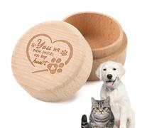 Dog Memorial Box For Loss | Dog Cat Hair Ashes Container | Pet Storage Box Wooden Engraved Dog Tooth Box Pet Keepsake Wit-h Lid For Pet Lovers Friends