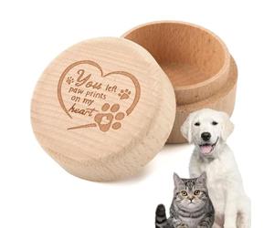 Dog Memorial Box For Loss | Dog Cat Hair Ashes Container | Pet Storage Box Wooden Engraved Dog Tooth Box Pet Keepsake Wit-h Lid For Pet Lovers Friends