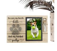 Dog Memorial | Dog Memorial Picture Frame | Pet Memorial Picture | Wooden Keepsake With Pet Urn Bottle For Ashes, To Cherished Pets, Elegant Memorial Display