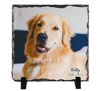 Dog Memorial Gifts for Loss of Dog - Personalized Dog Memorial Stone Dog Memorial Picture Frame Pet Memorial Gifts Pet Memorial Stones for Dogs Cat Cemetery Decorations for Grave (I, 7.5x7.5INCH)