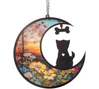 Dog Memorial Gifts, Pet Bereavement Gifts with Chain for Dog Lovers, Suncatcher Window Hanging Remembrance Ornament for Home, Living Room, Bedroom Decoration
