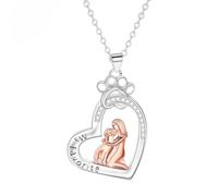 Dog Memorial Gifts Remembrance Necklace: Loss of Dog Sympathy Gift Personalized Pet Necklace for Women Pet Lovers- Dog Bereavement Gift Keepsake Passing Away Gifts in Memory of Dog Heart Shape