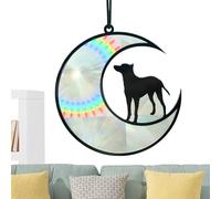 Dog Memorial Ornament - Pet Sun Catcher - Dog Window Ornament, Dog Memorial For Loss Of Dog, Dog Memorial Sun Catcher, Dog Stands The Moon For Window