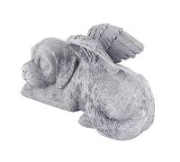 Dog Memorial Statue, Pet Resin Sleeping Angel Garden Pet Headstone Cat Sculpture for Gravestone Ornament Grave Marker Stone with Feathe S Outdoor Cat (Angel Dog)