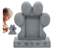 Dog Memorial Stone, Paw Shaped Garden Marker, Resin Outdoor Frame, Weather Resistant Pet Praise, Pets Tombstone Memorials, Ideal for Cat Remembrance, Dog Burial, Backyard Display, 14.7x8x18cm