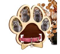 Dog Memory Frame, Wooden Photo Holder for Souvenir, Dog Paw Shape Keepsake | Sympathy Grieving Loss Death Home Grave Puppy Cat